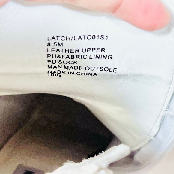 Steve Madden Latch Boots Women 8.5 Leather Lace Up Ankle High Heel Combat New - Picture 10 of 10